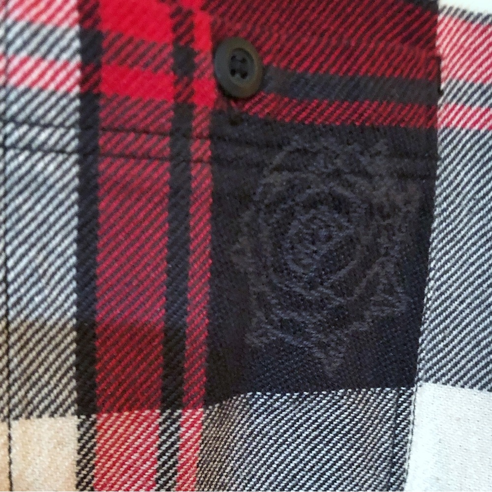 NWOT Vans Kyle Walker Jacquard Rose Heavy Flannel Classic Fit Large - Picture 2 of 5